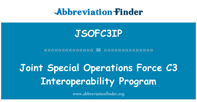JSOFC3IP: برنامج التشغيل المتداخل C3 فرقة العمليات الخاصة المشتركة