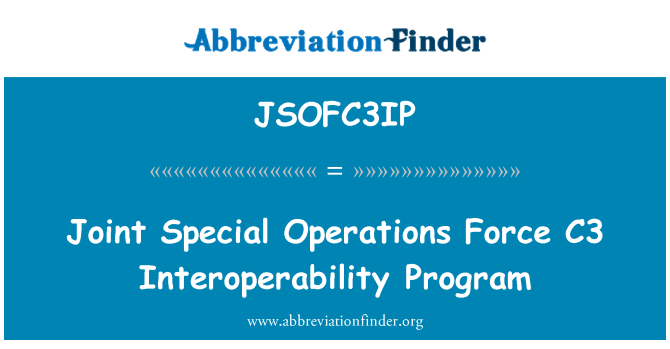 JSOFC3IP: Operasyon ansanm espesyal fòs C3 l' pwogram