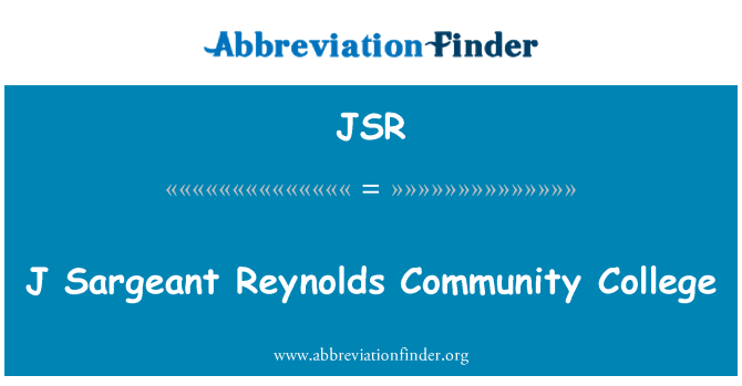 JSR: Coleg Cymunedol Sargeant Reynolds J