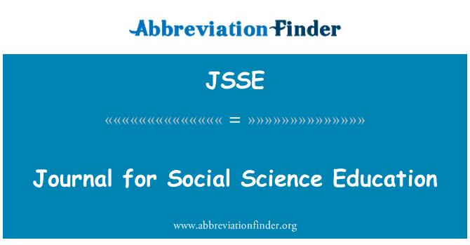 JSSE: Journal for Social Science Education