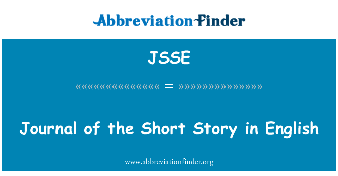 JSSE: Journal of the Short Story in English