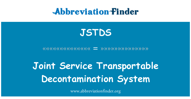 JSTDS: Joint Service Transportable dekontaminering System