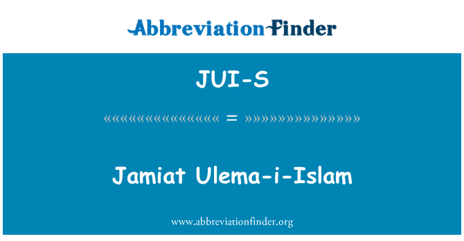 JUI-S: Jamiat Ulema-i-Islam