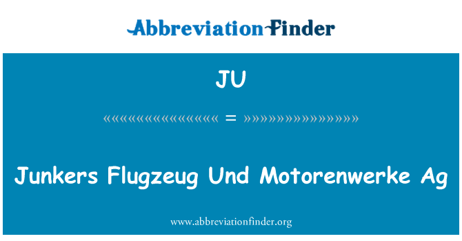 JU: 융 회사 Und Motorenwerke Ag