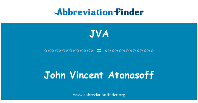 JVA: 죤 Vincent Atanasoff