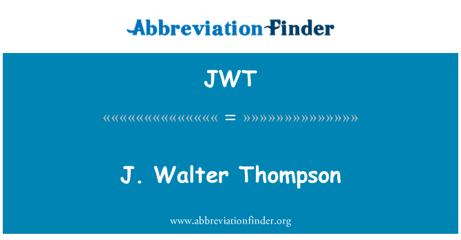 JWT: جے Walter تھامپسن