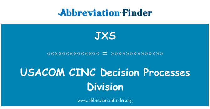 JXS: USACOM CINC décision processus Division