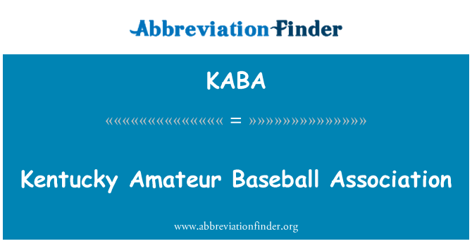 KABA: Kentucky amatöör Baseball Association