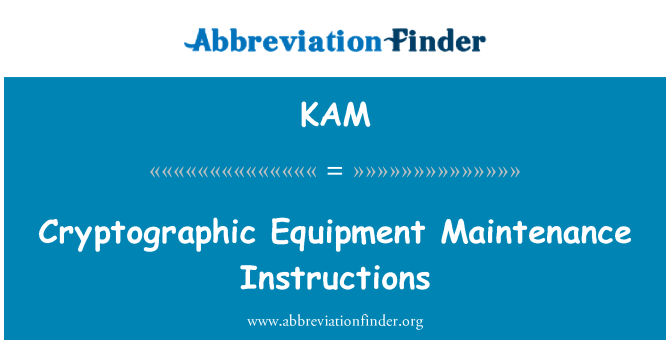 KAM: Kryptografische Ausrüstung Wartungsanleitungen