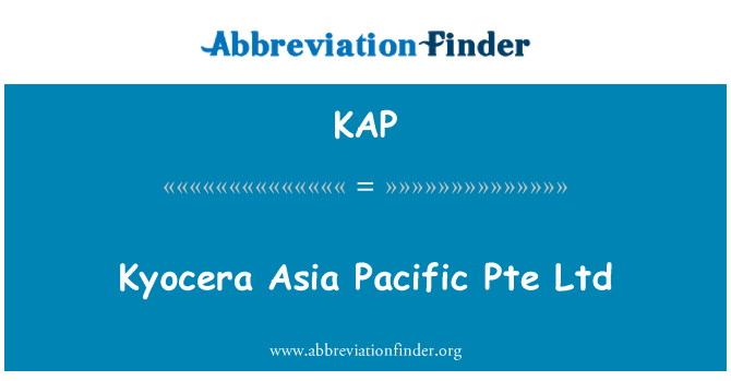 KAP: 京瓷亚洲太平洋私人有限公司