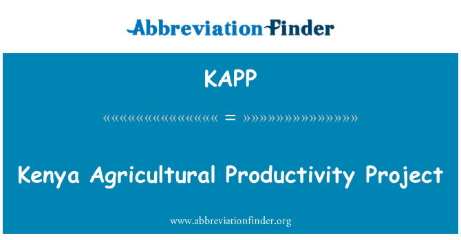 KAPP: Keňa zemědělské produktivity projekt