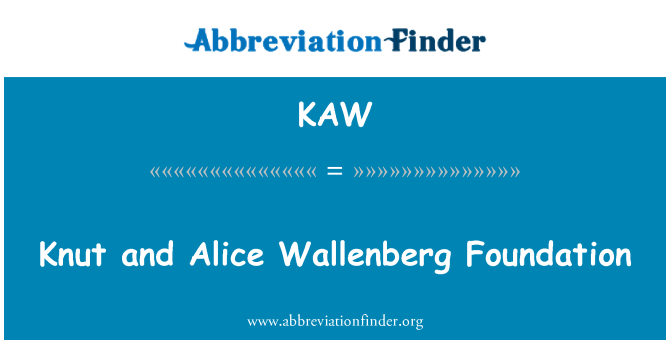 KAW: Knut et Alice Wallenberg Foundation