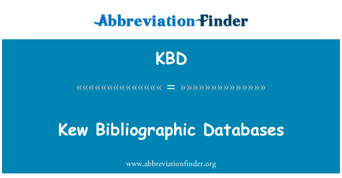 KBD: Kew bibliografické databáze