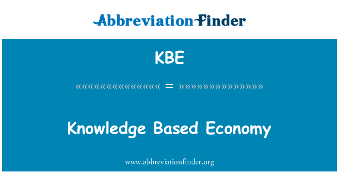 KBE: Economia baseada no conhecimento