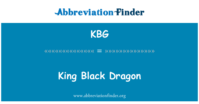 KBG: Regele Black Dragon