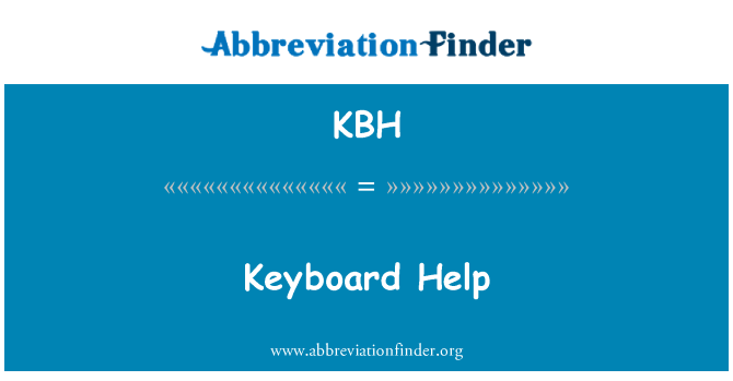 KBH: Ajuda teclat