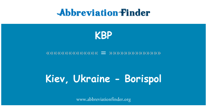 KBP: Kiev, l-Ukrajna - Borispol