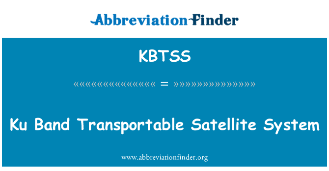 KBTSS: Ku диапазона передвижной спутниковой системы