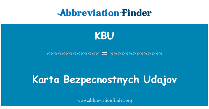 KBU: Bezpecnostnych Udajov קרתא