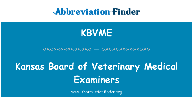 KBVME: Kansas Consiliul de Examinatorii de medicină veterinară
