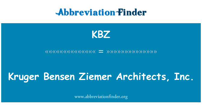 KBZ: क्रूगर Bensen Ziemer आर्किटेक्ट, इंक