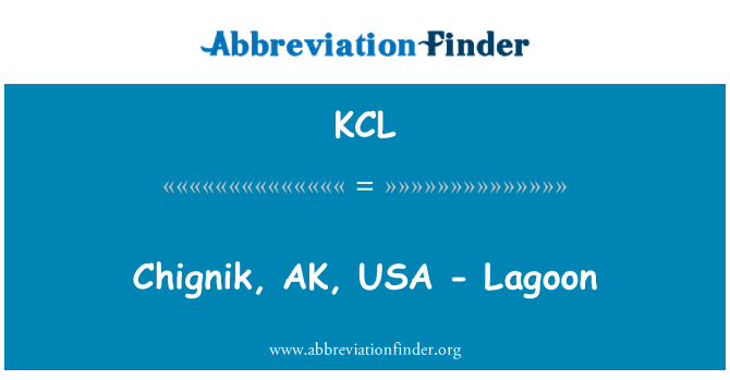 KCL: Chignik, AK, Estats Units - llacuna