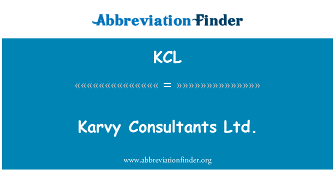 KCL: Karvy Consultants Ltd.