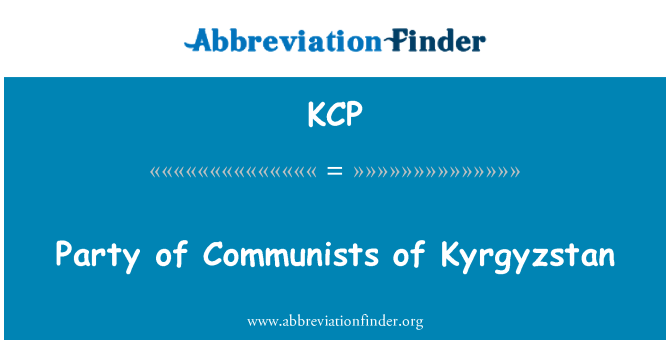 KCP: Kõrgõzstani kommunistide Partei