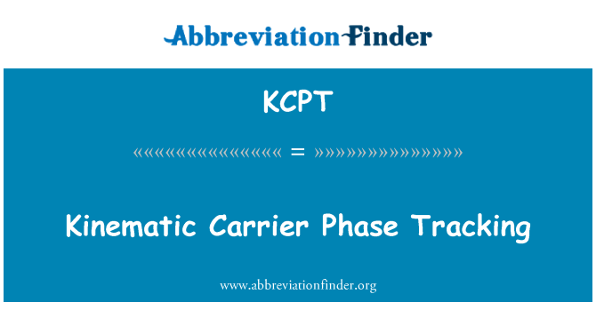 KCPT: Faza kinematyczna przewoźnika śledzenia
