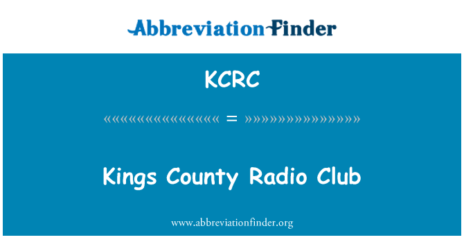 KCRC: Club de Radio del Condado de Kings