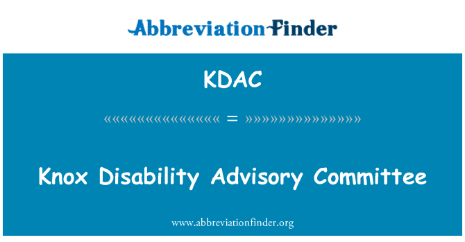 KDAC: Нокс увреждане консултативен комитет
