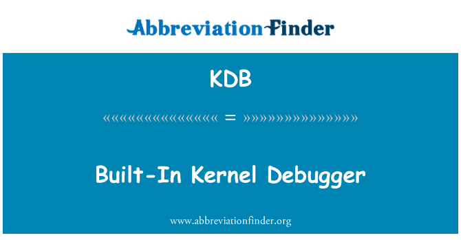 KDB: Inbyggd Kernel-felsökare