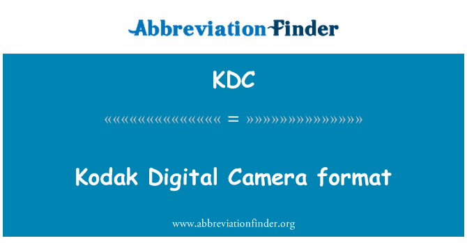 KDC: Digitální fotoaparát Kodak Formát