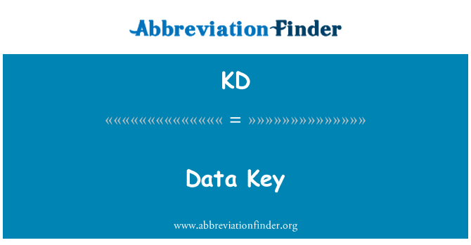 KD: Data allweddol