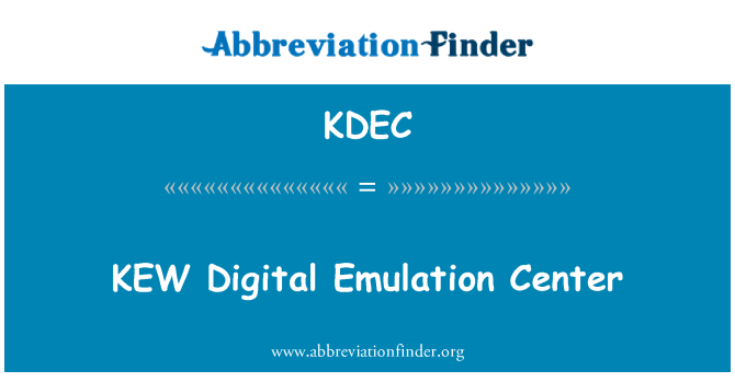 KDEC: KEW digitální emulace centrum