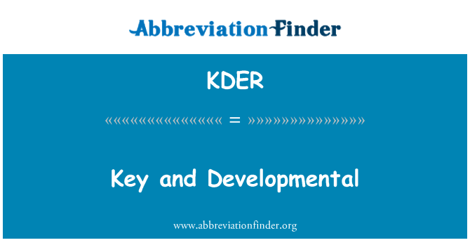KDER: מפתח והפיתוחים