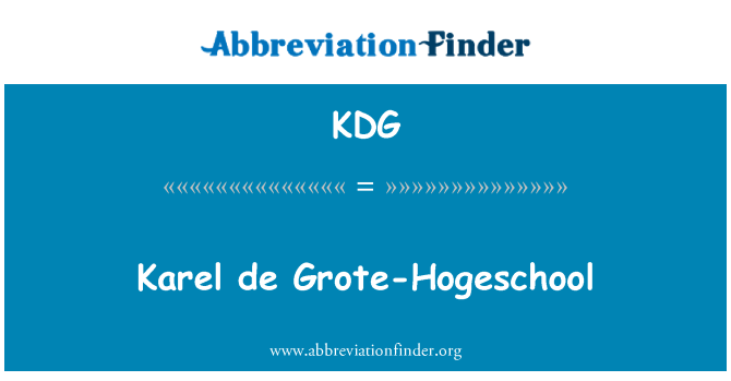 KDG: Karel de Grote-Hogeschool...