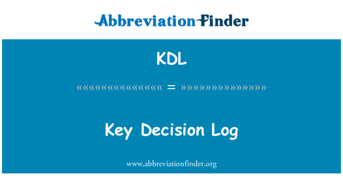 KDL: บันทึกการตัดสินใจที่สำคัญ