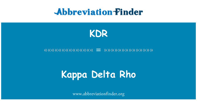 KDR: Kappa のデルタの Rho