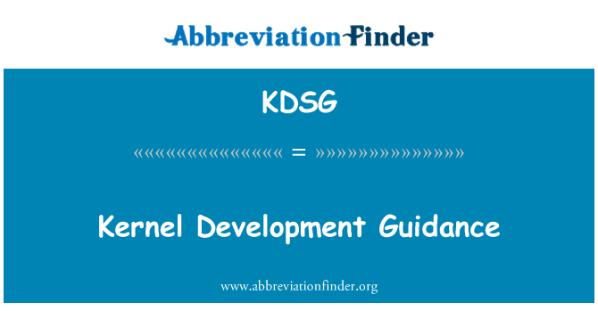 KDSG: Kernel Development Guidance