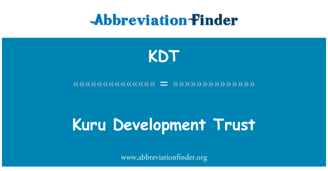 KDT: Kuru Development Trust