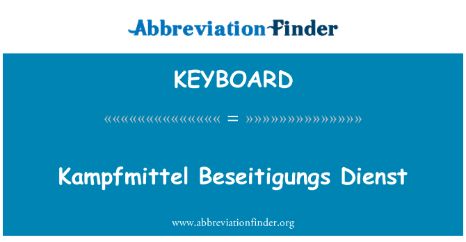 KEYBOARD: Kampfmittel Beseitigungs Dienst