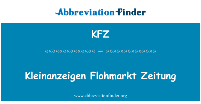 KFZ: Kleinanzeigen Flohmarkt Zeitung
