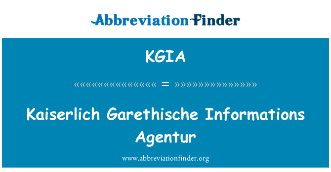 KGIA: Kaiserlich Garethische kull tagħrif Agentur