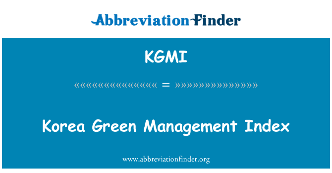 KGMI: Kore yeşil yönetim dizin