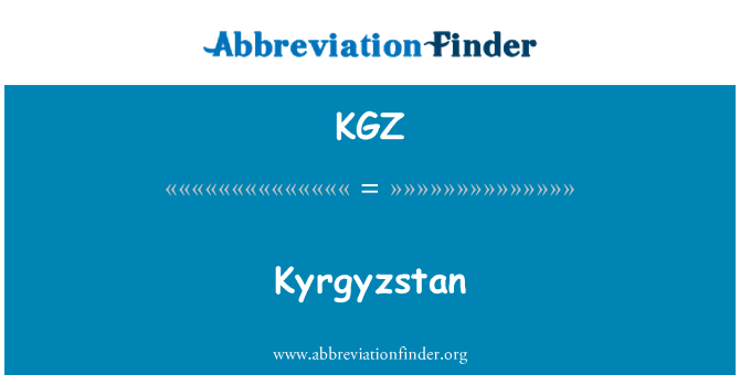 KGZ: Kyrgyzstán