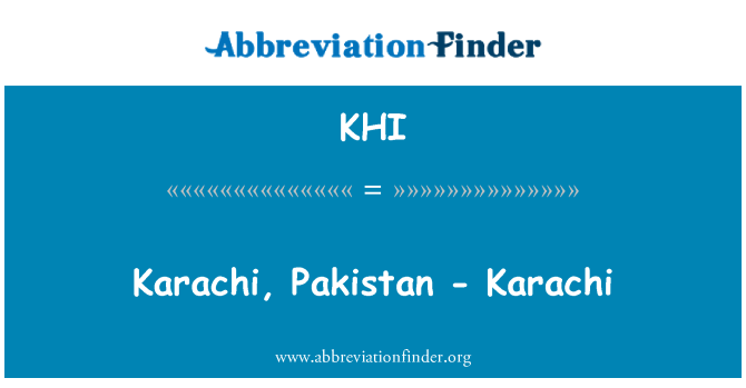 KHI: 카라치, 파키스탄-카라치
