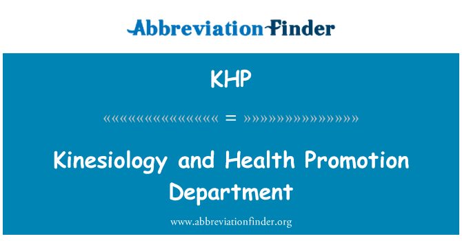 KHP: Kineziologije i odjel promocije zdravlja