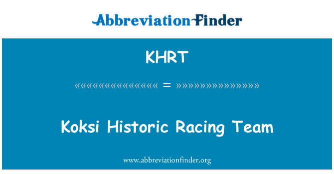 KHRT: Koksi historické závodní tým