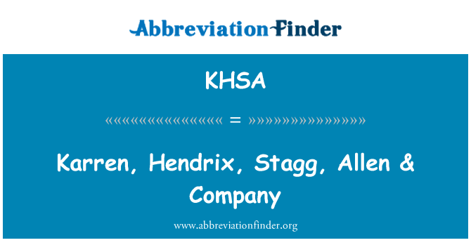 KHSA: 凱倫，亨德里克斯，哥，艾倫 & 公司